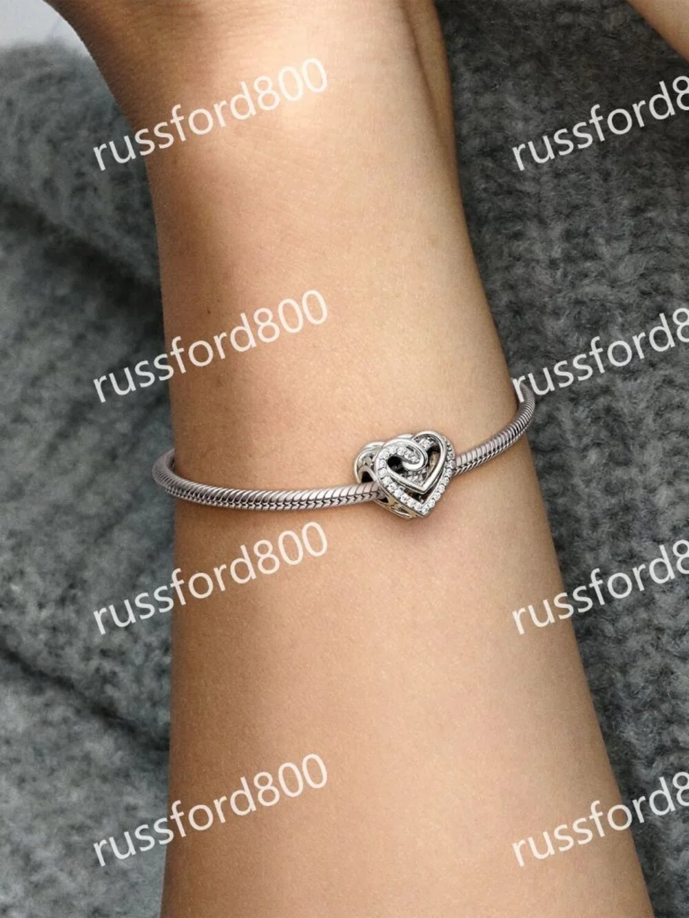 Pandora Sparkling Entwined Hearts Charm